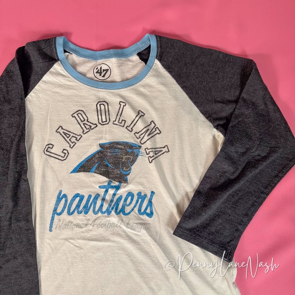 "47 Brand NFL Carolina Panthers Baseball T-Shirt - Picture 2 of 10